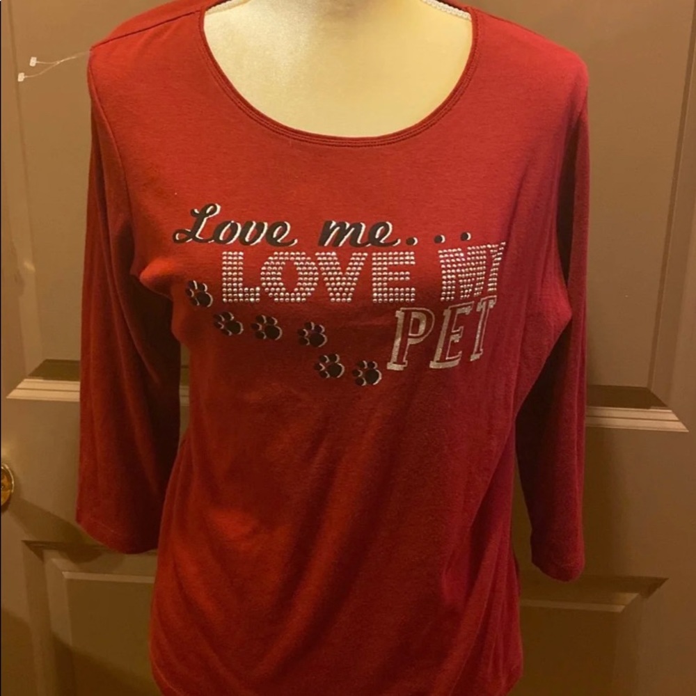 Karen Scott blouse 3/4 sleves size PL